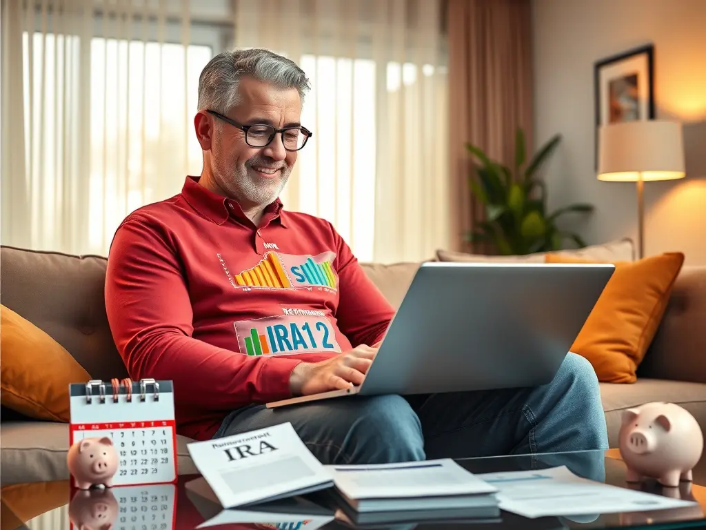 A couple reviewing their retirement planning strategy with a financial advisor over a tablet.