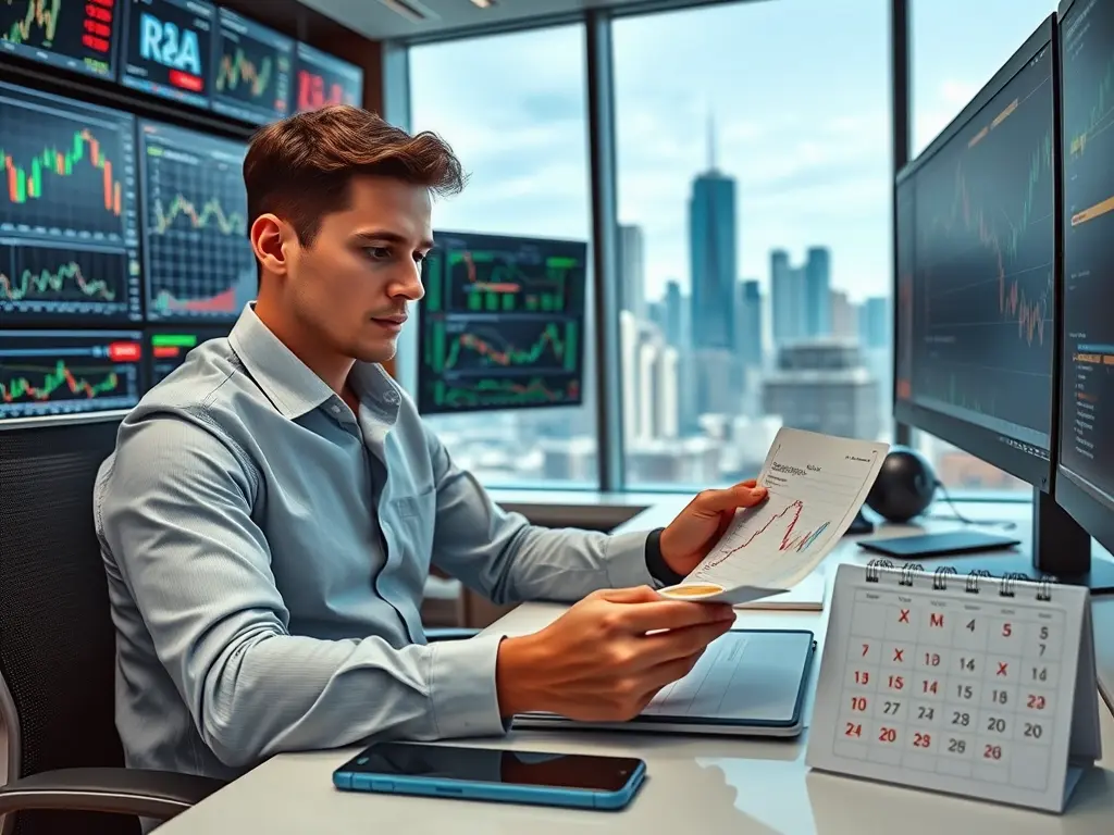 A strategic trader analyzing charts to successfully avoid the Day Trader Status rule.