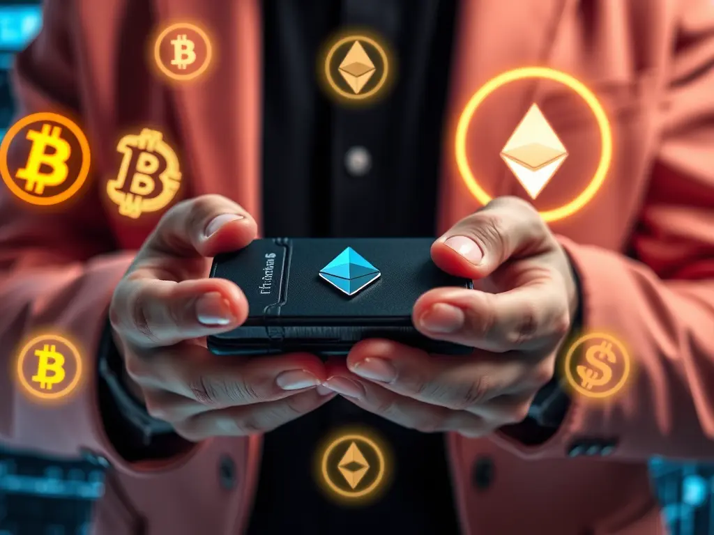 A modern roadmap for successful cryptocurrency investing showing portfolio growth on a digital chart.