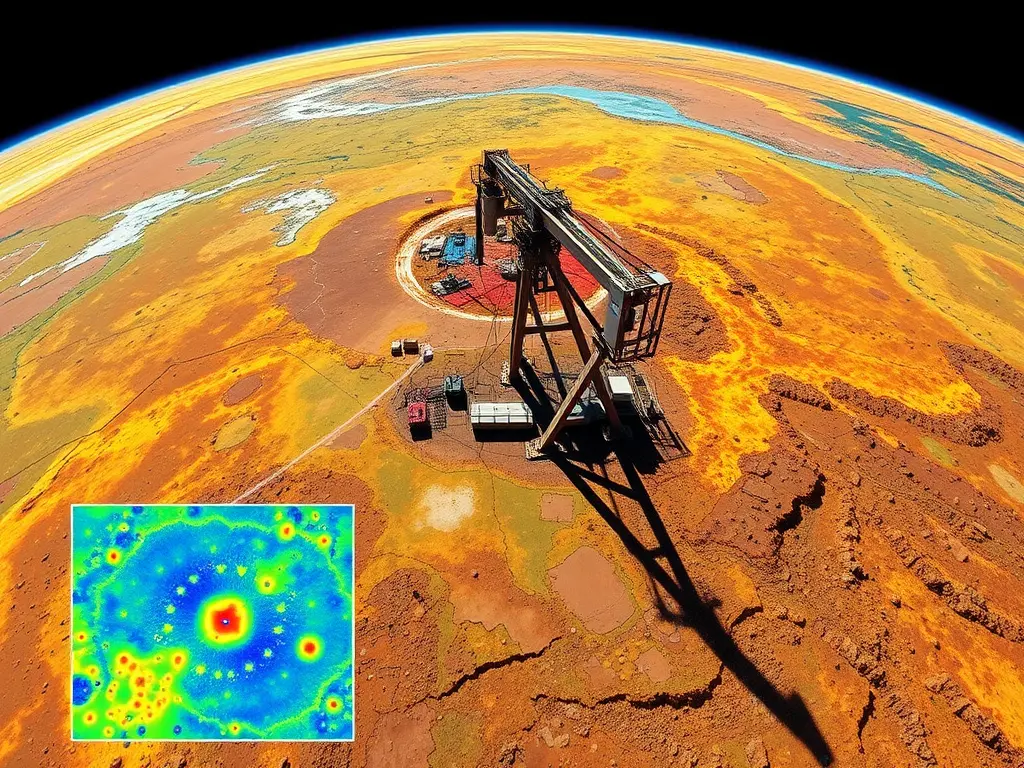 A detailed hyperspectral imaging map revealing hydrocarbon seeps for accurate oil exploration.