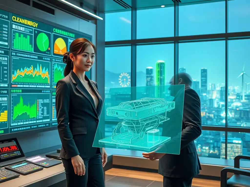 A modern infographic map of China showing clean energy investment growth hotspots and coal bed methane extraction sites for sustainable portfolio growth.