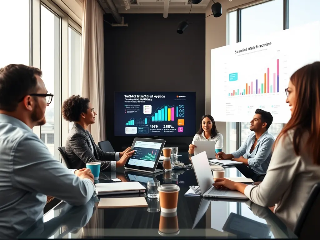 A diverse group of professionals analyzing a startup growth chart, symbolizing the power and strategy of successful angel investing.