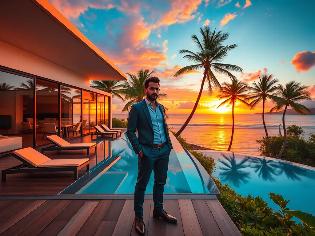 A profitable real estate investment in a luxury Costa Rica villa with ocean view.