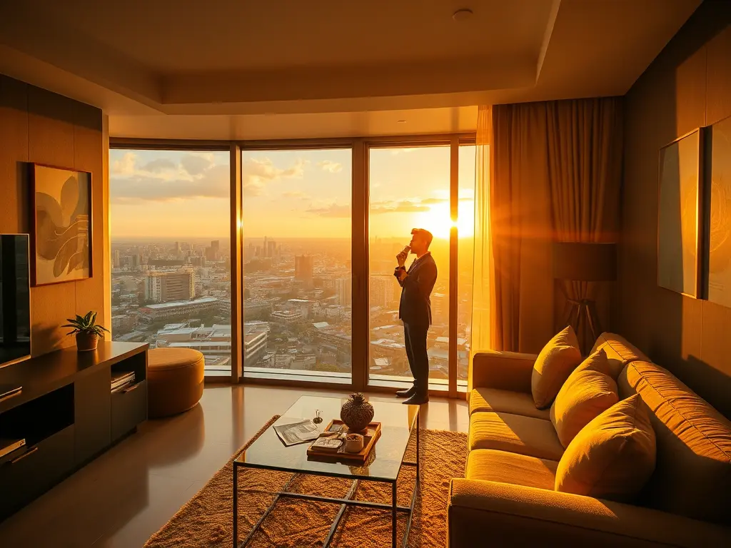 A modern condotel lobby and pool area illustrating Condotel Investments
