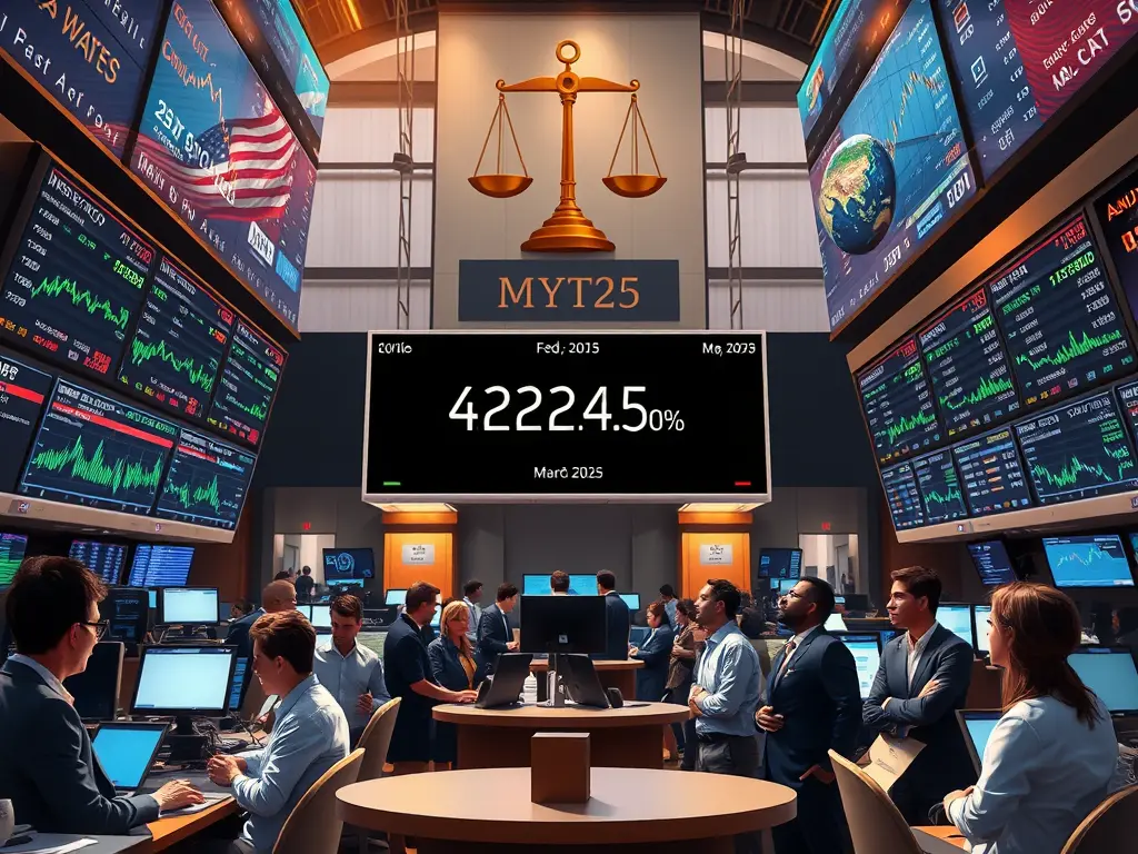 A financial analyst reviewing interest rates data and investment strategies on a digital screen.