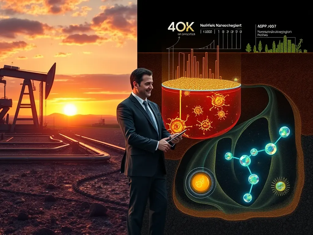 A detailed diagram illustrating the process of Enhanced Oil Recovery in an oil reservoir.