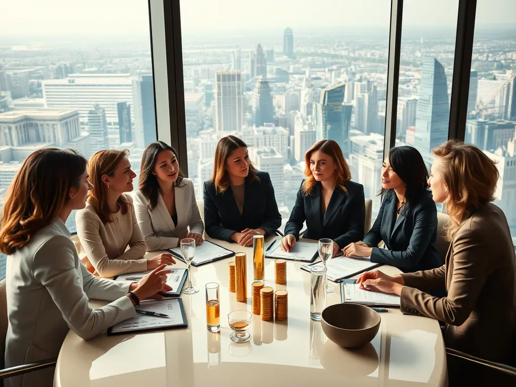 A diverse collage of investment instruments including stocks, bonds, gold bars, real estate, and cryptocurrency coins, with the text "Your 2025 Financial Freedom Blueprint" overlaid.