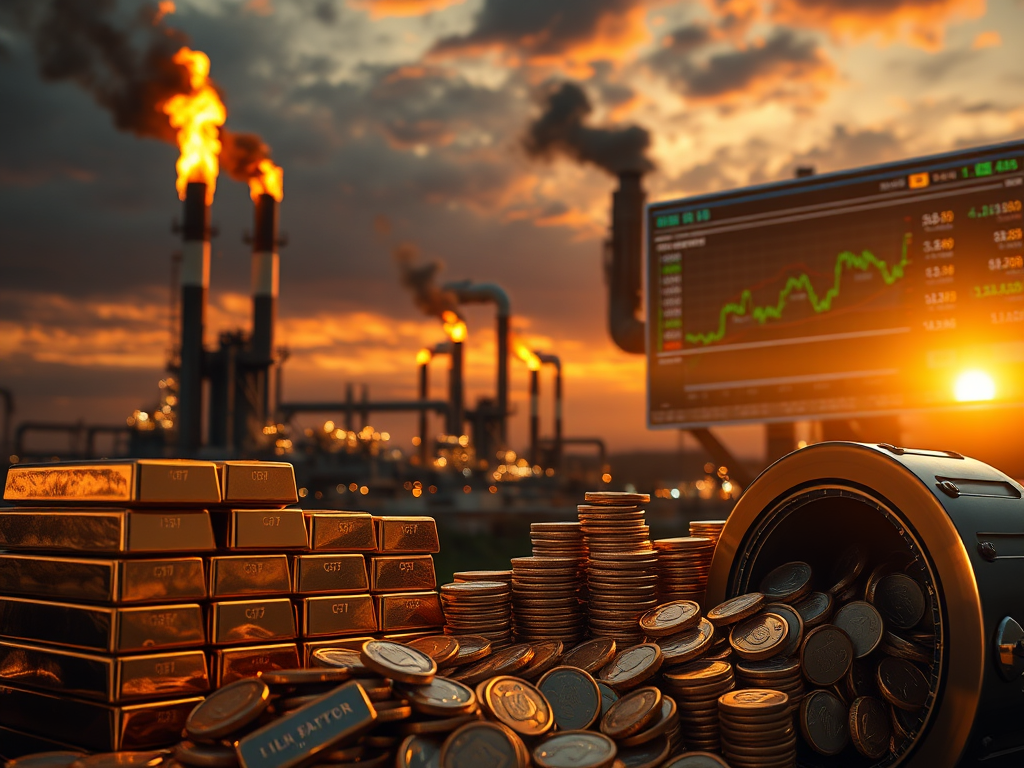 Commodity Investment opportunities in oil, gold, and silver in 2025, showcasing the benefits of stable returns during times of inflation and economic volatility.