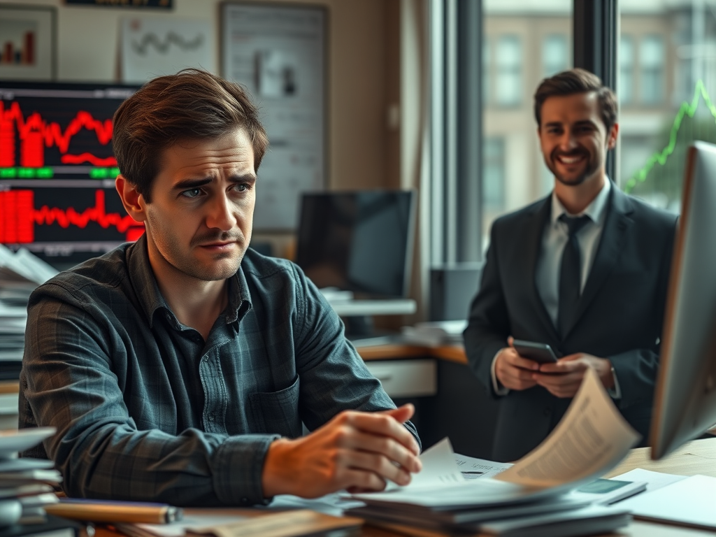 An investor analyzing financial reports and stock charts on a laptop, focused on recovering from a bad investment. The scene symbolizes bad investment recovery and strategic decision-making.