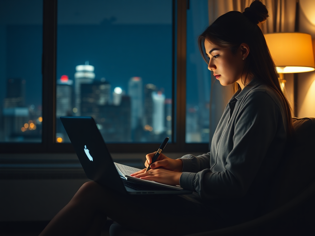 An investor calmly analyzing market trends, embodying the principles of investing psychology to make informed and rational financial decisions amidst market fluctuations.