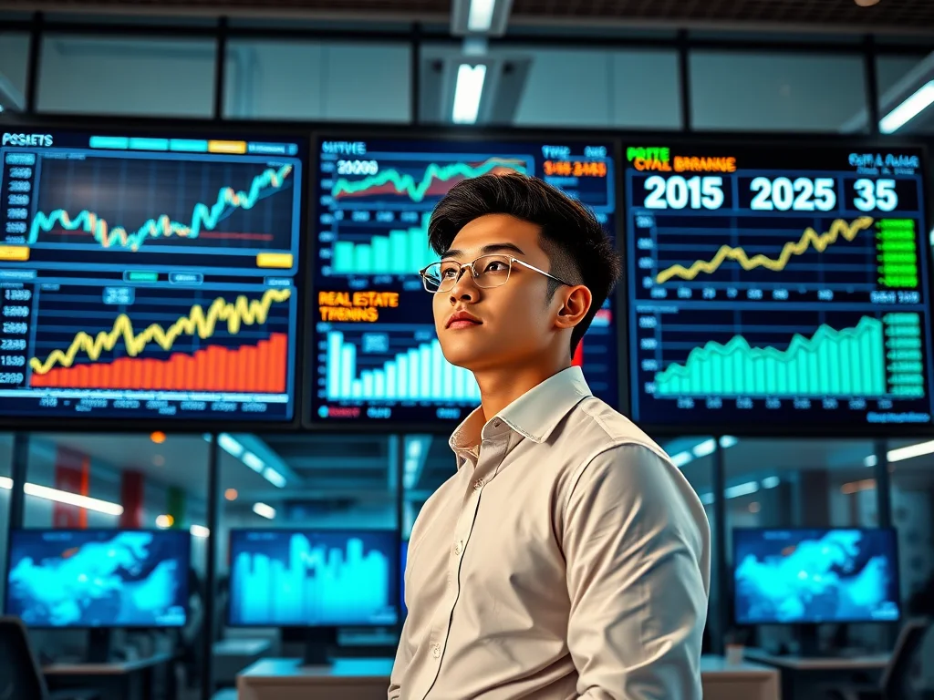 A person looking at a financial growth chart on a tablet, with the title "2025 Investment Tips: Your Guide to a Secure Future" overlaid.