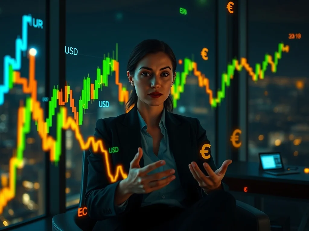 A modern trader analyzing successful Forex Trading charts on a digital screen in 2025.