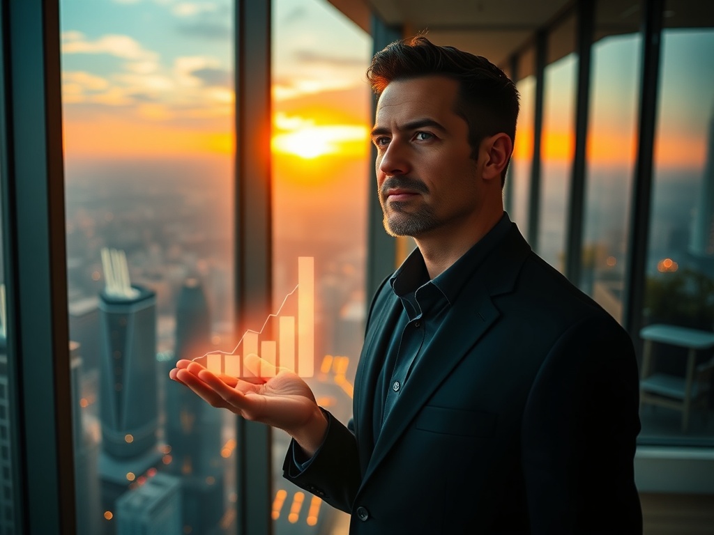 This stunning visual embodies the core principles of a Smart Investing Guide, showing how a calm mindset and a clear strategy can lead to a secure financial future.