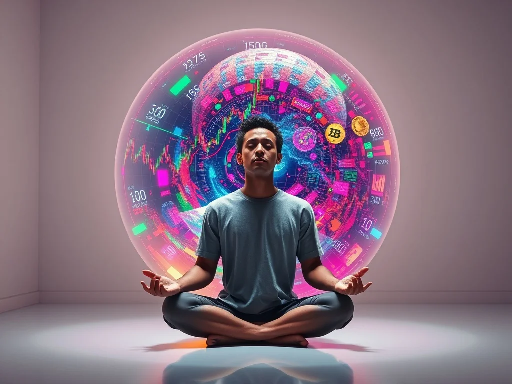 A confident investor reviewing a modern tablet displaying the definitive Crypto Investing Guide for 2025, showing a growing portfolio chart.