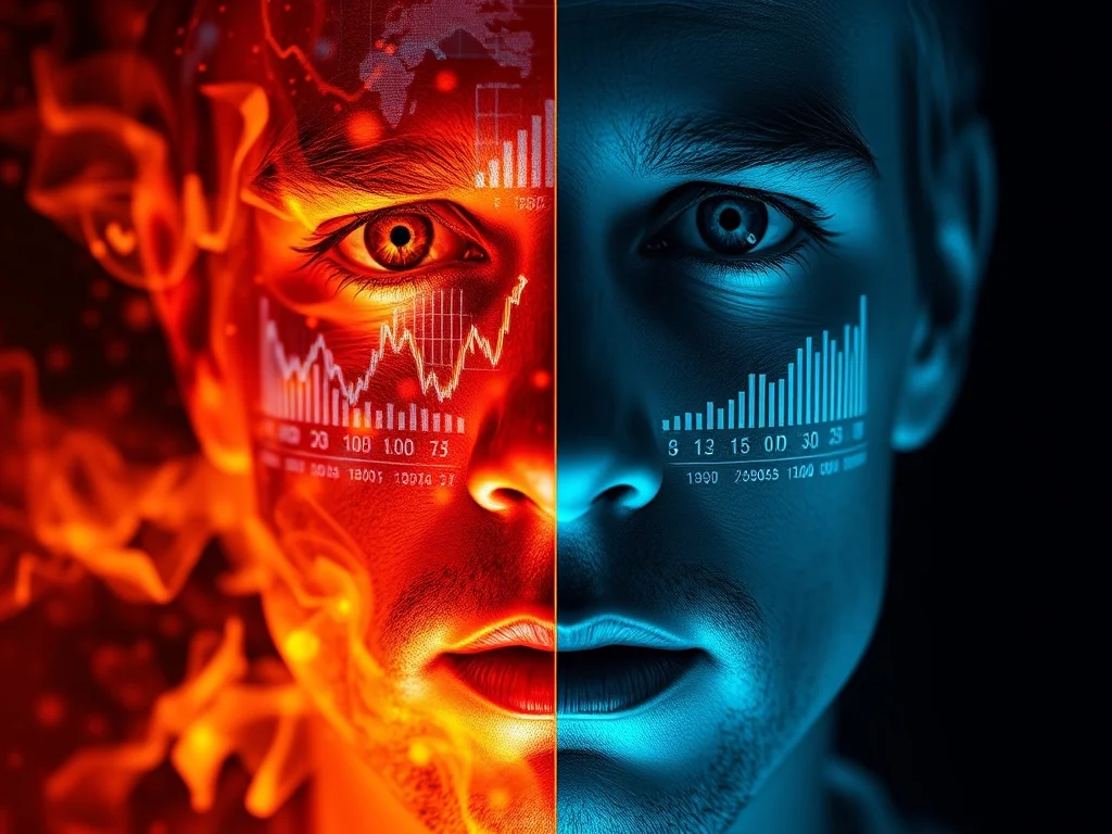 A conceptual illustration representing the principles of behavioral investing, showing a person mastering their mind to build wealth.