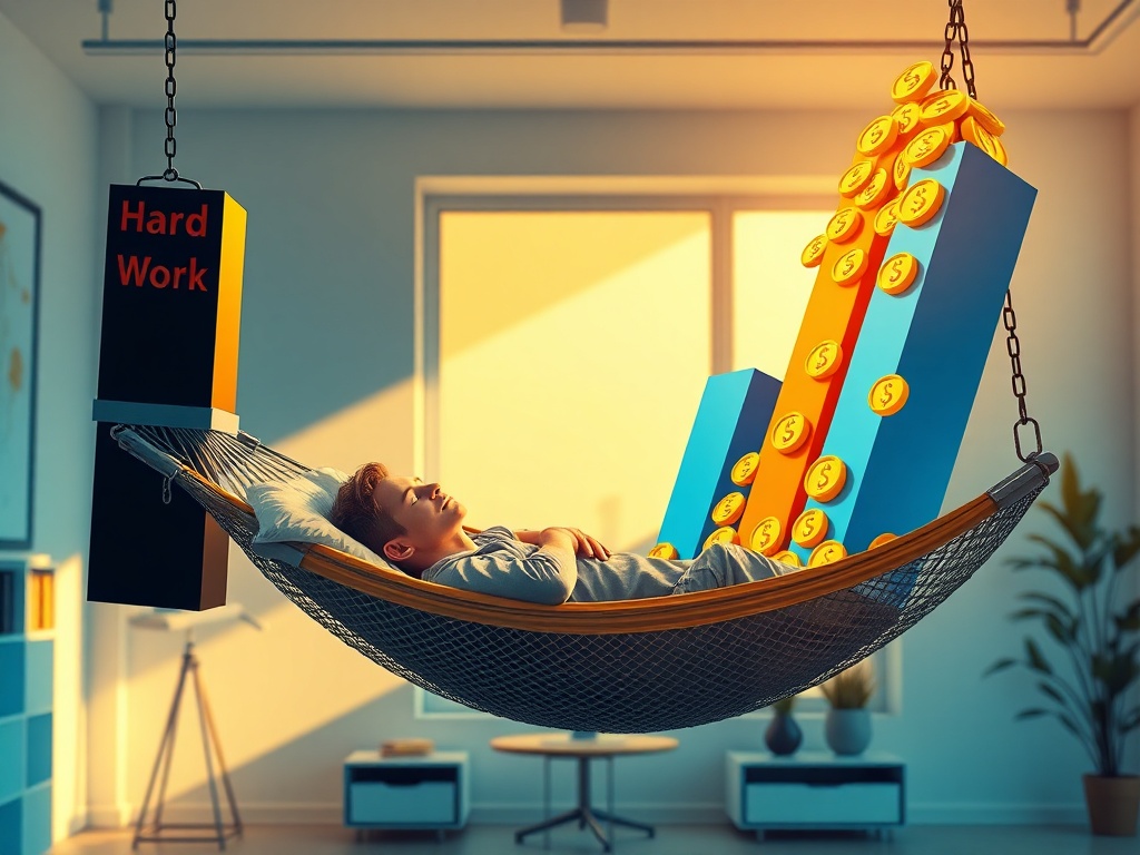 This image illustrates the modern path to financial freedom through an Amazon FBA business, highlighting the shift from logistics to smart strategy and brand-building to achieve Passive Income Amazon success.