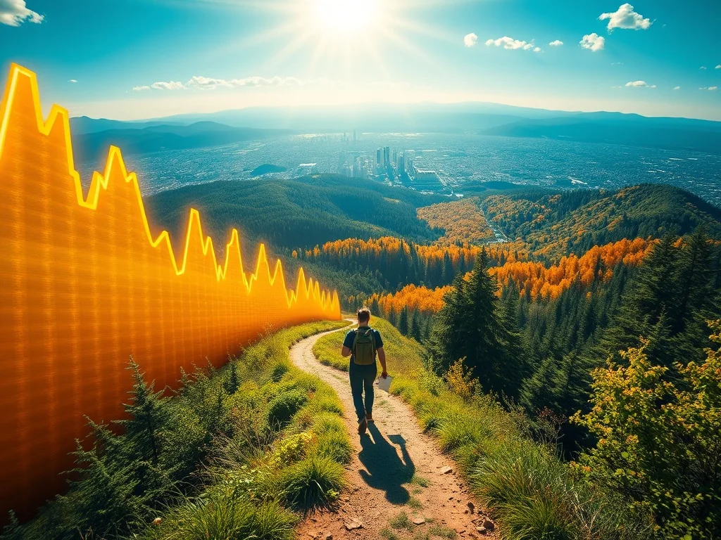 A successful trader working on a laptop from a tropical beach, representing the freedom of lifestyle trading.