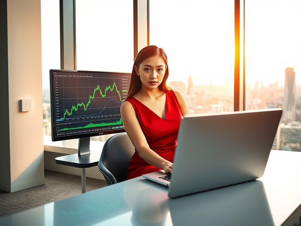 A vibrant graphic showing data charts and a rising profit line, symbolizing profitable futures trading through smart analytics.