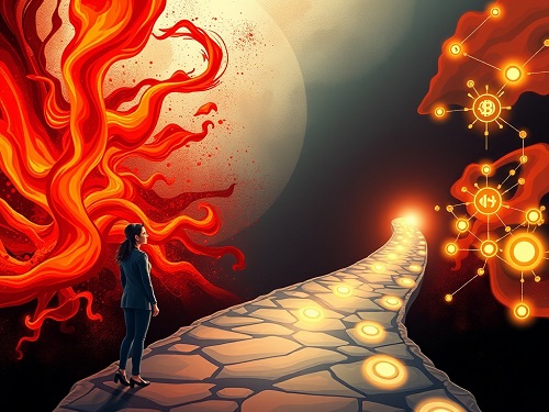 A visual metaphor of a clear path through a chaotic market, illustrating disciplined profitable futures trading.
