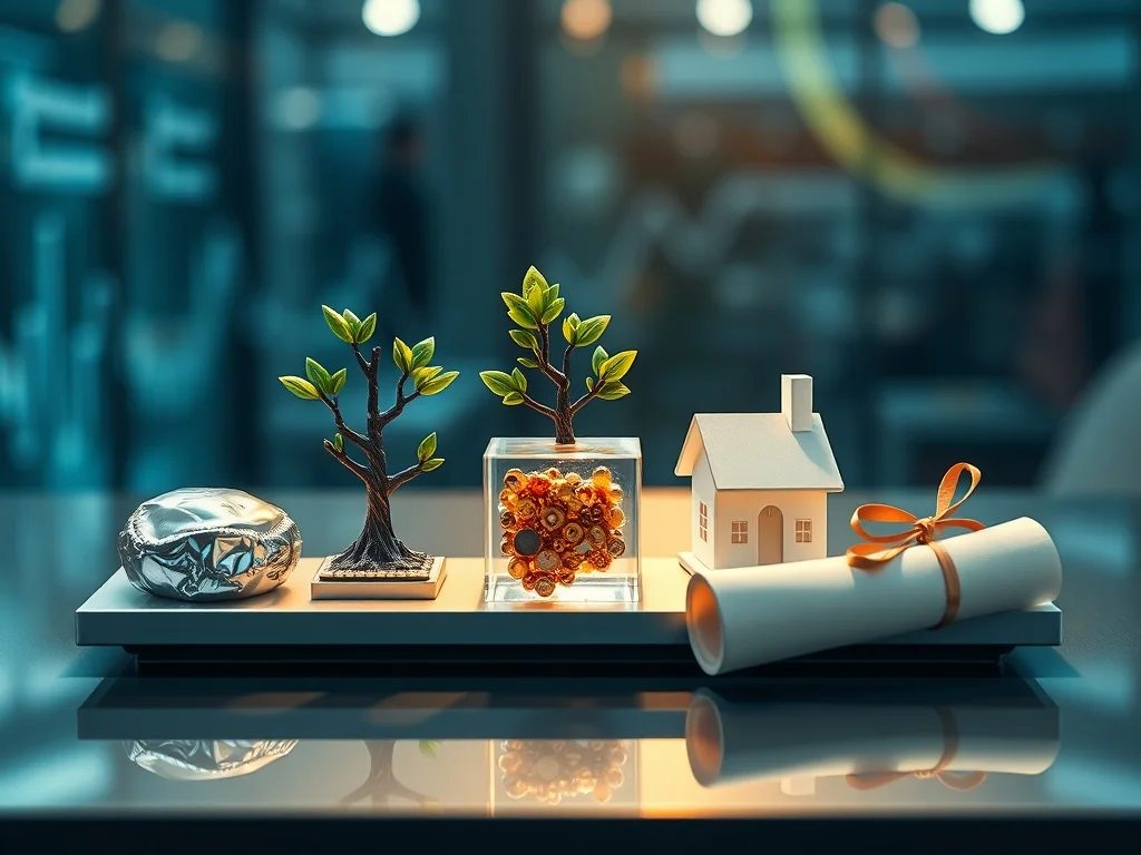 A modern flowchart illustrating a successful financial planning strategy for 2025, showing diversification across stocks, bonds, and real estate.