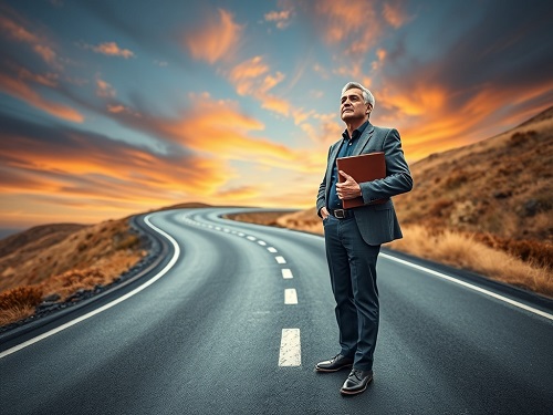 A person calmly navigating a volatile stock market graph, symbolizing emotional discipline in financial planning.
