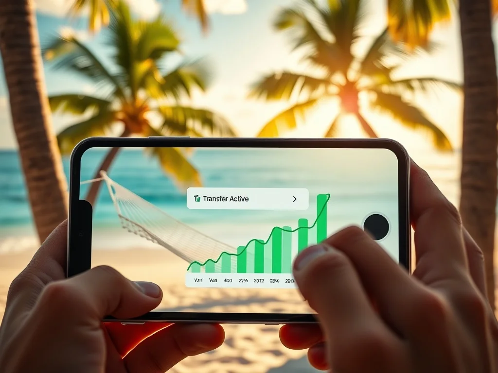 A visual metaphor for the power of starting saving early: a small, young tree growing next to a large, mature tree, with a graph line growing exponentially upwards between them, symbolizing compound growth over time.