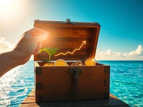 A person looking confidently at a flowchart that visualizes the key financial freedom steps for building wealth and security.