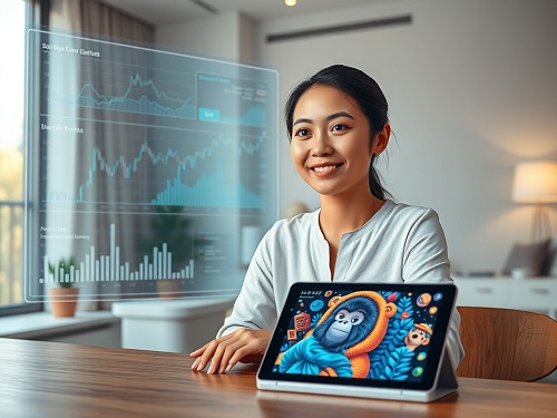 A diverse group of investors using a digital interface to explore the principles of a successful NFT Investment Guide.