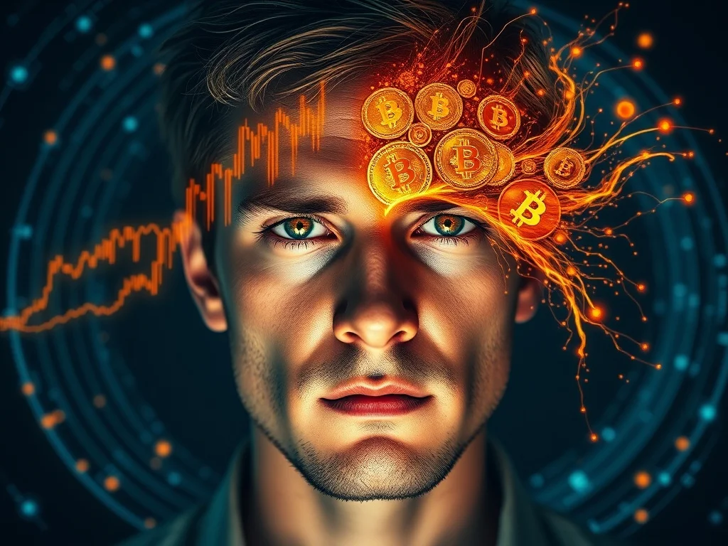 A professional investor analyzing a modern dashboard with the words "Crypto Investment Strategy" displayed on a screen, highlighting portfolio allocation between Bitcoin and altcoins.