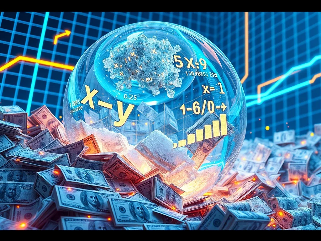 A modern illustration depicting the exponential growth curve of the Power of Compounding over time, showing a small investment snowballing into a large sum.