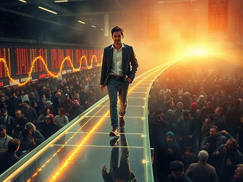 A visual representation of the power of compounding: a massive, crystal-clear snowball rolling downhill, gathering size and momentum, filled with glowing financial charts and formulas.