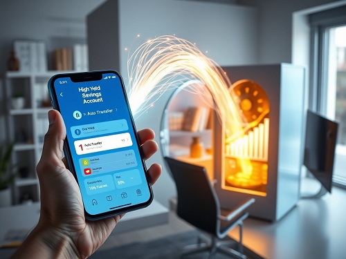 Infographic illustrating the key emergency fund essentials: automated savings, a growth chart, and a secure vault symbolizing financial protection.