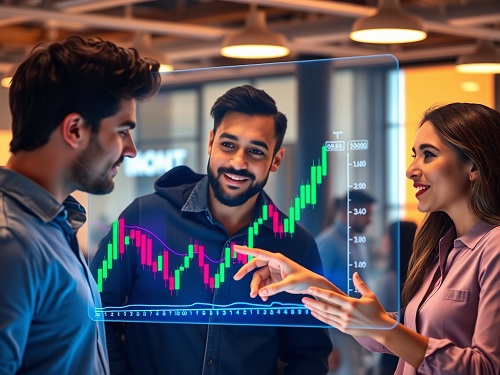 A confident trader using a Proven Trading System to analyze a live QQQQ chart, showcasing the path to disciplined profits.