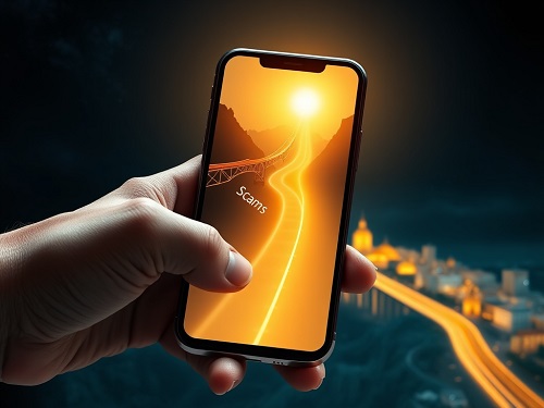 For a Metaphorical Image: A conceptual image symbolizing HYIP investment risks, with a safe path leading to growth and a risky path crumbling over a chasm.