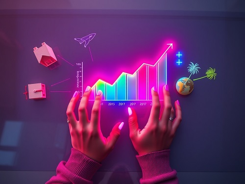 Follow our Beginner Investing Guide: a visual roadmap showing a young person confidently building a portfolio, symbolizing growth from a single step to financial freedom.