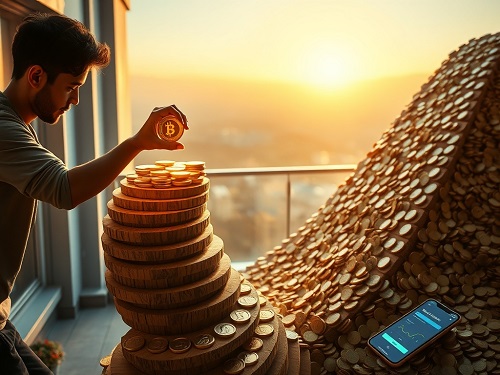 Your journey starts here: This image illustrates the key steps from our Beginner Investing Guide, from setting goals with a chart to automated investing, leading to a secure future.