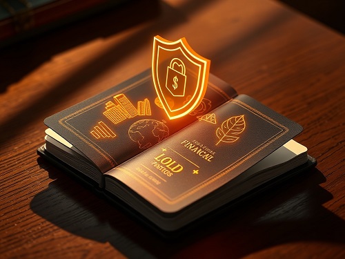 A vibrant visual of a financial passport with global icons, symbolizing the freedom offered by offshore investment strategies.
