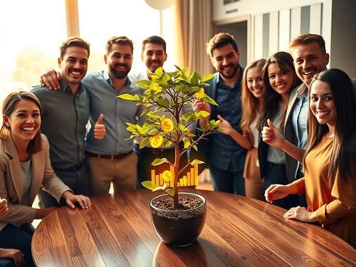 A conceptual image of a secure vault door opening to reveal a growing, vibrant financial tree.