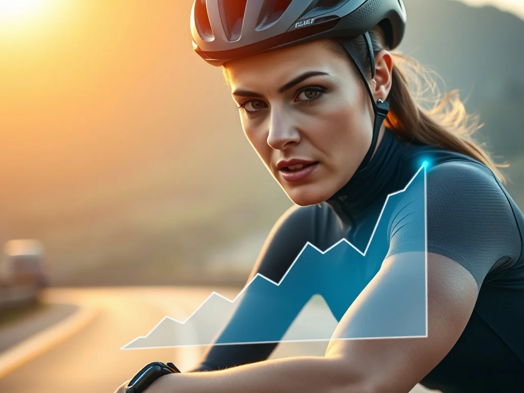 A determined cyclist climbing a steep mountain road, symbolizing the steady climb of wealth built through long-term investment discipline.