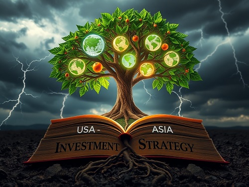 A diverse group of people confidently building a puzzle that forms a stable financial structure, guided by the principle of Strategic Asset Allocation.