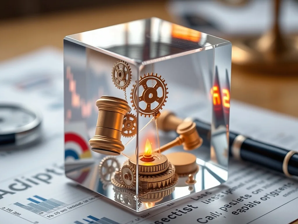 An investor conducting thorough investment due diligence by analyzing a complex network of financial charts, legal documents, and market data, illuminated by key insights.