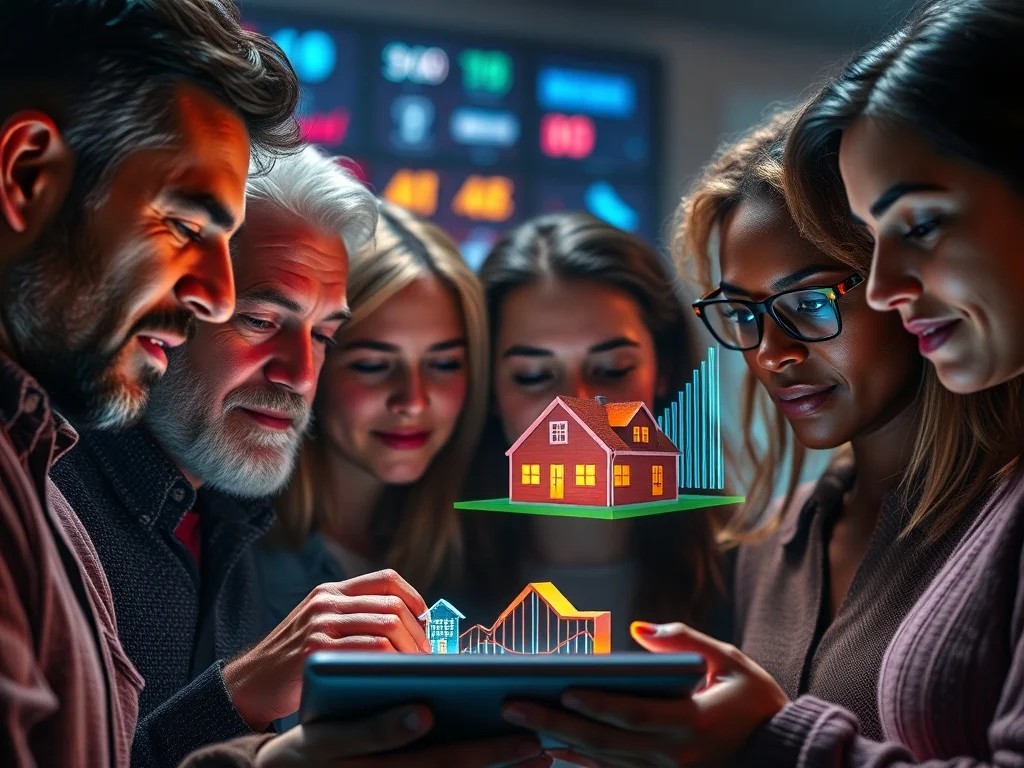 A person reviewing a self-directed Roth IRA investment plan with charts and property icons.