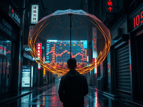 A structured lattice of golden stop-loss orders deflecting market volatility, symbolizing professional crypto investment risk management protocols.