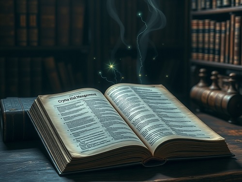 Cryptographic crystals forming a protective barrier around digital assets, metaphor for advanced crypto investment risk management systems.