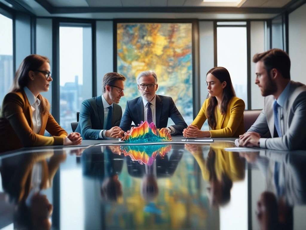 A detailed 3D geological model and graph showcasing a company's rising Uranium Resource Estimates over time.